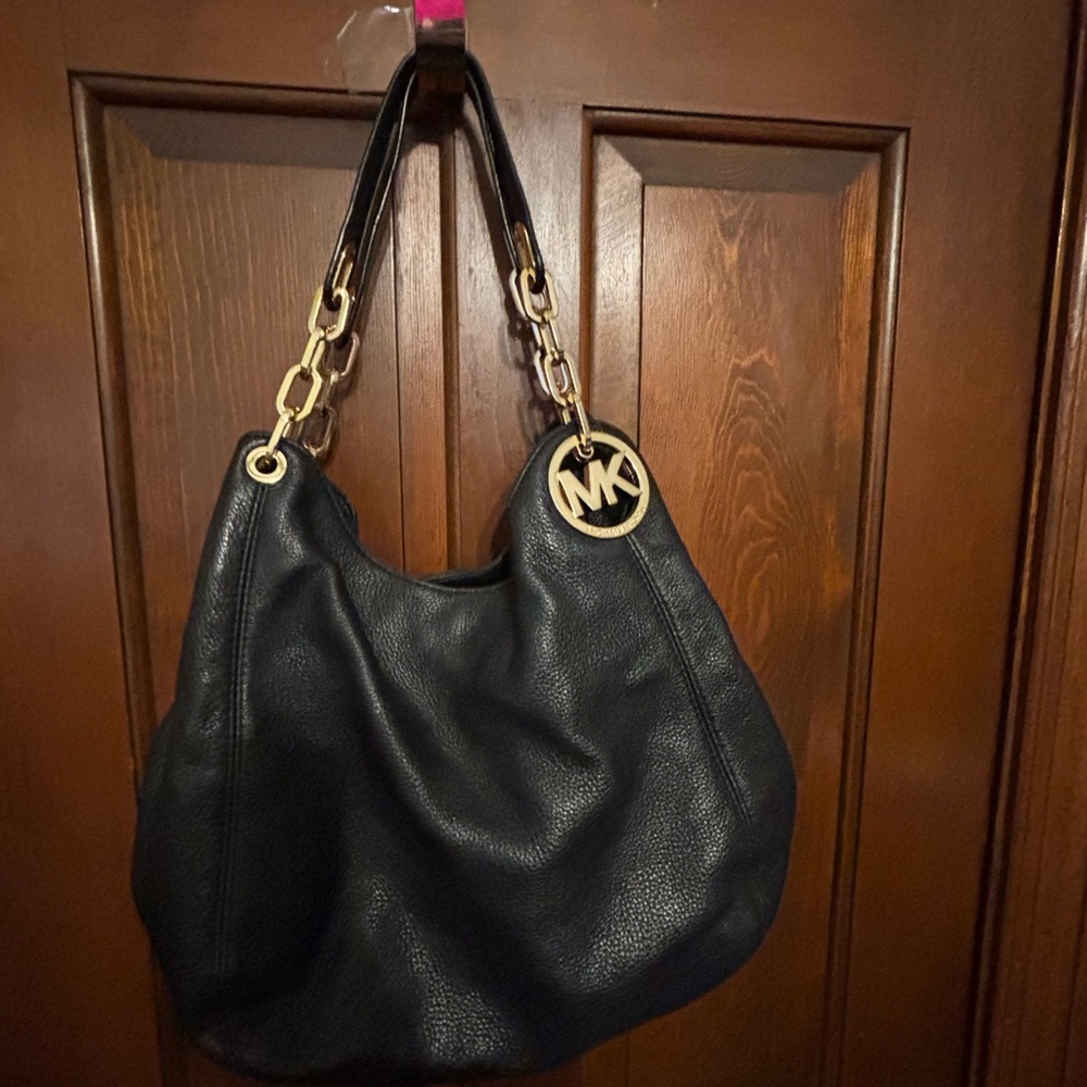 Michael Kors Black Leather Shoulder Bag